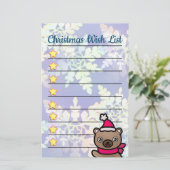 Schattige teddybeer met gouden sterren briefpapier (Staand voorkant)