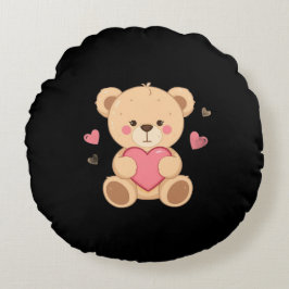 Schattige teddybeer met hart – liefde rond kussen