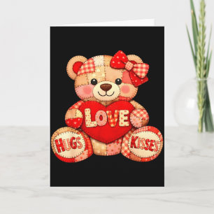 Schattige teddybeer met hart Valentijnsdag vrouwen Kaart