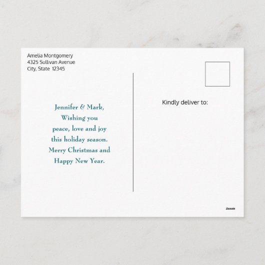 Schattige teddybeer met kerstcadeaus feestdagenkaart (Achterkant)