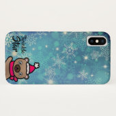 Schattige teddybeer met kerststerren Case-Mate iPhone case (Achterkant (horizontaal))