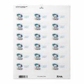 Schattige teddybeer met paraplu jongens babyshower etiket (Full Sheet)