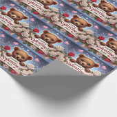 Schattige teddybeer met Rozen Cadeaupapier (Hoek)