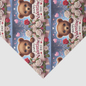 Schattige teddybeer met Rozen Tissuepapier (Detail)