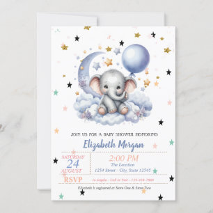 Schattige teddybeer met sterren prinses babyshower kaart