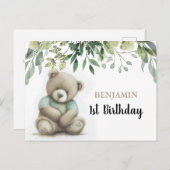 Schattige teddybeer met waterverf in verschillende briefkaart (Voorkant / Achterkant)