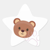 Schattige teddybeer ontwerp op ster sticker (Voorkant)