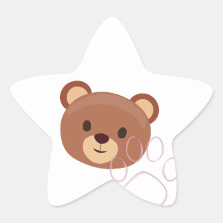 Schattige teddybeer ontwerp op ster sticker