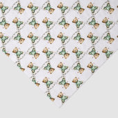 Schattige teddybeer op een wollige wolk groene pyj tissuepapier (Detail)
