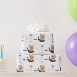 Schattige teddybeer op maan Witte kinderartikelen Cadeaupapier