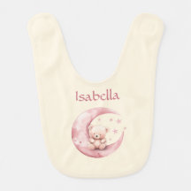 Schattige teddybeer op roze maan