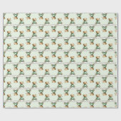 Schattige teddybeer op wolk groene pyjama cadeaupapier (Vlak)