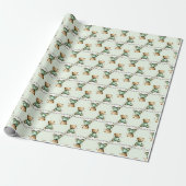 Schattige teddybeer op wolk groene pyjama cadeaupapier (Uitgerold)