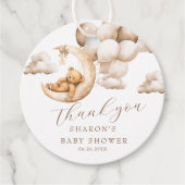 Schattige teddybeer over de maan bedankt bedankjes labels (Voorkant)