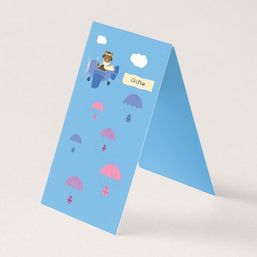 Schattige  teddybeer piloot blauw cadeau tafel tek kaart (Achterkant)