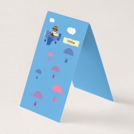 Schattige  teddybeer piloot blauw cadeau tafel tek kaart