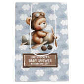 Schattige teddybeer piloot jongen douchebak medium cadeauzakje (Achterkant)