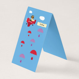 Schattige  teddybeer piloot rood cadeau tafel teke kaart