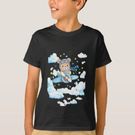 Schattige teddybeer piloot vliegtuig t-shirt
