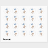 Schattige teddybeer ronde sticker (Vel)