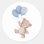 Schattige teddybeer ronde sticker (Voorkant)