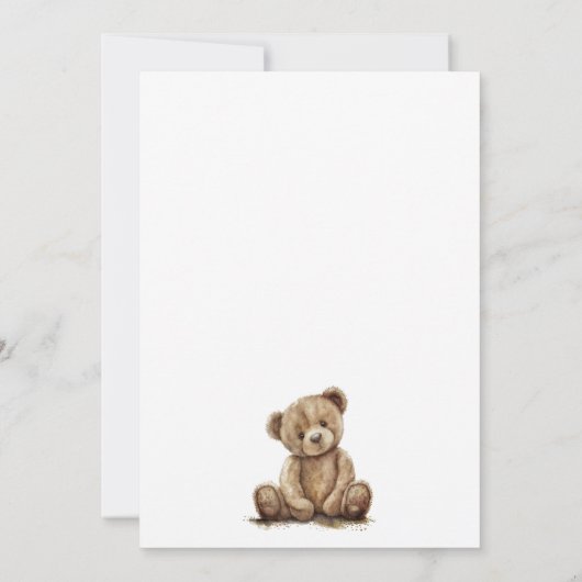 Schattige teddybeer roze Baby shower Kaart (Achterkant)