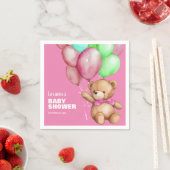 Schattige teddybeer roze Baby shower Servet (Insitu)