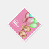 Schattige teddybeer roze Baby shower Servet (Hoek)