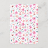 Schattige Teddybeer Roze Balloon Diaper Raffle Tic Informatiekaartje (Achterkant)