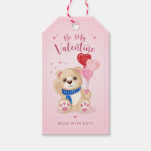 Schattige teddybeer roze hartballonnen Valentijn