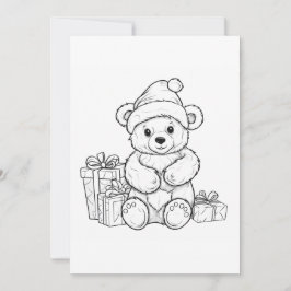 Schattige Teddybeer Sinterklaas Kinderen Kleuren K Feestdagenkaart