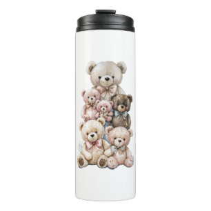 Schattige teddybeer stapel thermosbeker