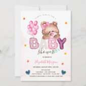 Schattige teddybeer sterren harten Baby shower Kaart (Voorkant)