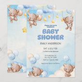 Schattige teddybeer Twinkle Little Star Kaart (Voorkant / Achterkant)