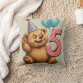 Schattige teddybeer verjaardagsfeest kussen (Deken)