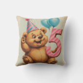 Schattige teddybeer verjaardagsfeest kussen (Achterkant)