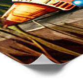 Schattige Teddybeer verjaardagsfeest met taart Poster (Hoek)