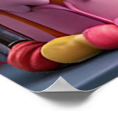 Schattige Teddybeer verjaardagsfeest met taart Poster (Hoek)