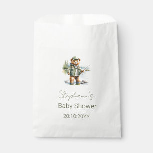 Schattige Teddybeer Visser Haspel Enthousiast Baby Bedankzakje