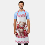 Schattige teddybeer voor Valentijnsdag Schort (Gedragen)