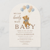 Schattige Teddybeer We Can Bearly Wait Kaart (Voorkant)