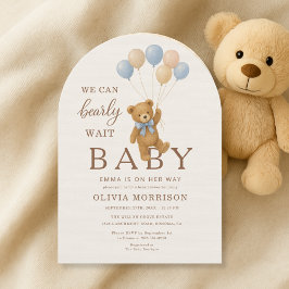 Schattige Teddybeer We Can Bearly Wait Kaart