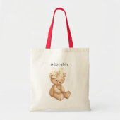Schattige teddybeerboog tote bag (Voorkant)