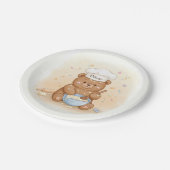 Schattige teddybeerchef papieren bordje (Gekanteld)