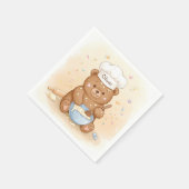 Schattige teddybeerchef servet (Hoek)