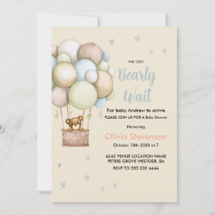 Schattige teddybeerjongen baby shower kaart