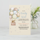 Schattige teddybeerjongen baby shower kaart (Staand voorkant)