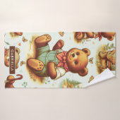 Schattige teddybeerpatroon Badhanddoek (Badhanddoek)