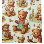  Schattige teddybeerpatroon Douchegordijn (Voorkant)