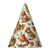 Schattige teddybeerpatroon Feesthoedjes (Links)